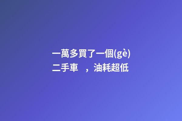 一萬多買了一個(gè)二手車，油耗超低